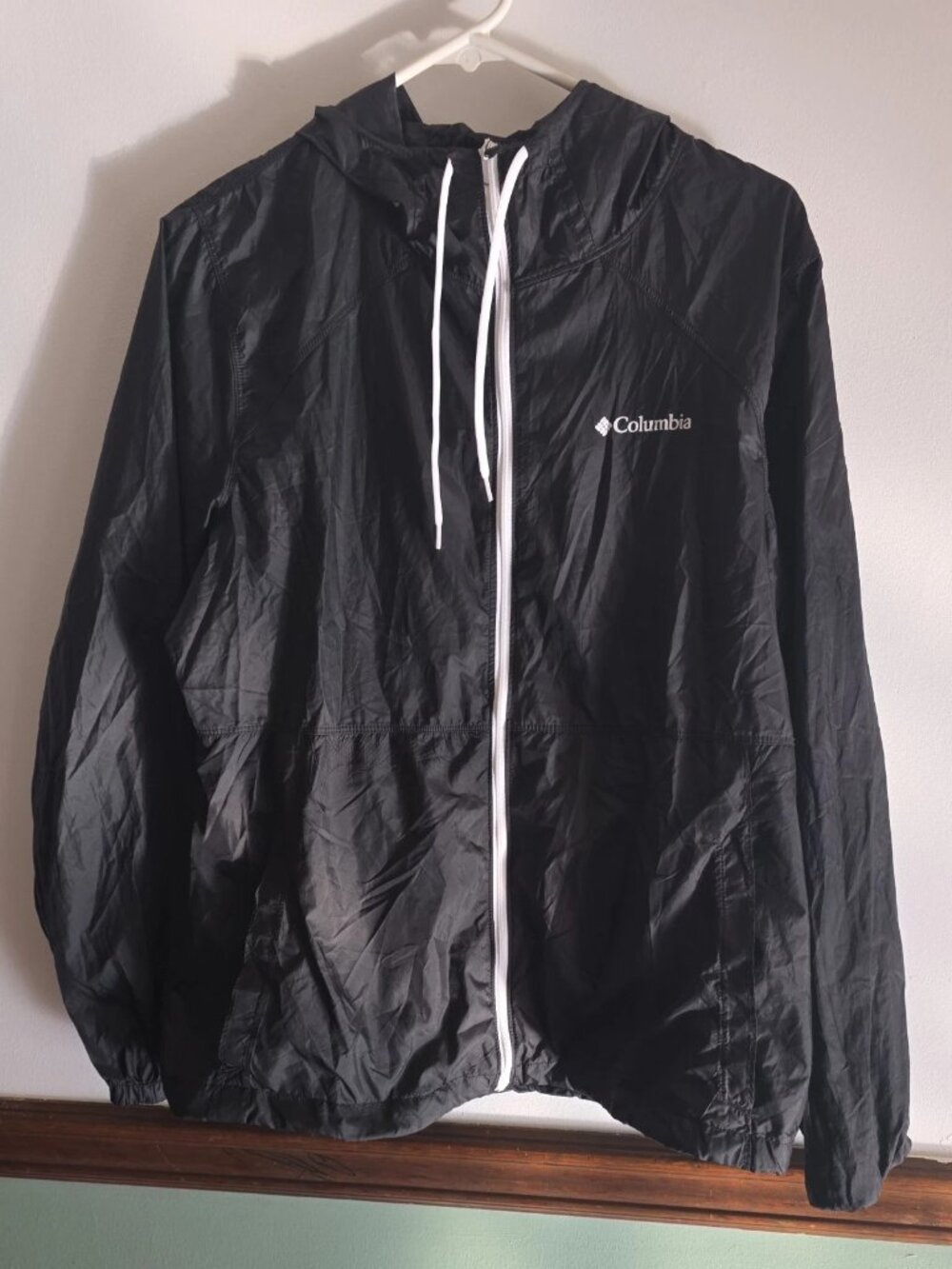 Columbia Flash Forward Men’s Large Black Hooded Windbreaker Jacket Large